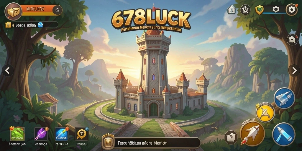 Gameplay seru Tower Defense di 678LUCK dengan menara yang strategis.