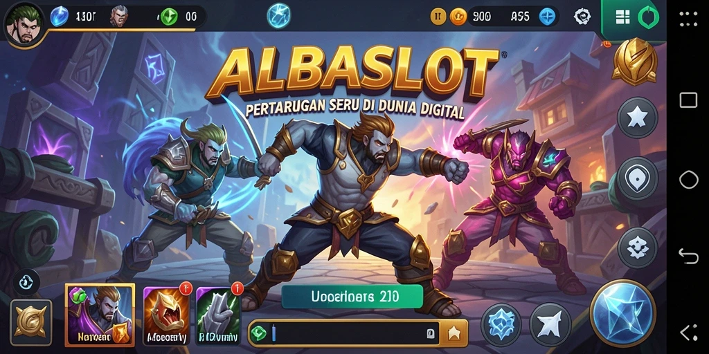 Tangkapan layar menunjukkan aksi bertarung yang mendebarkan di ALBASLOT.