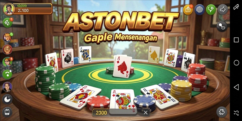Tampilan gameplay seru dari permainan Gaple ASTONBET.