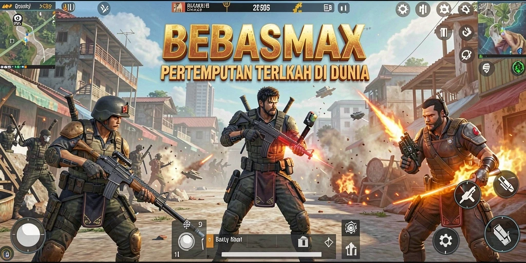 Screenshot BEBASMAX menampilkan aksi pertempuran yang mendebarkan dan grafik menawan.