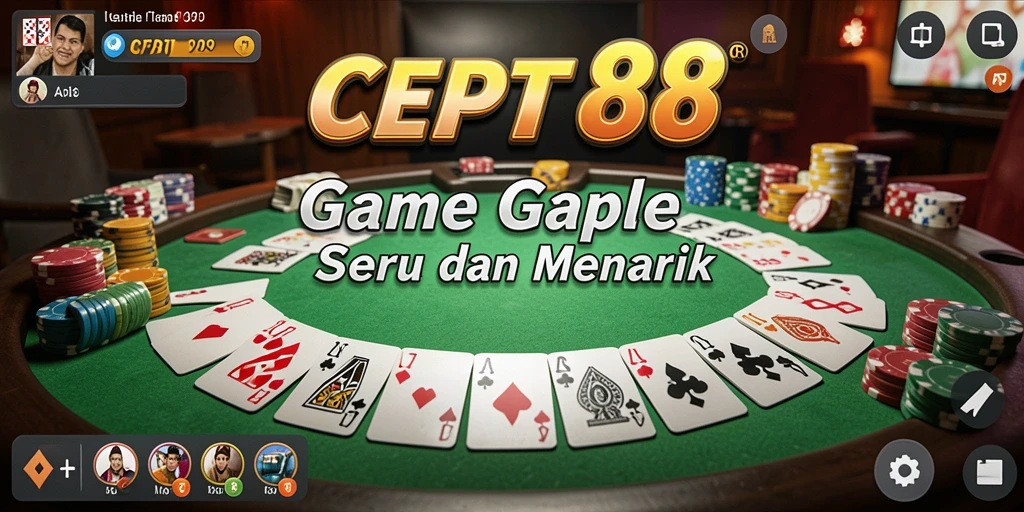 Tampilan seru gameplay Gaple di CEPAT88.