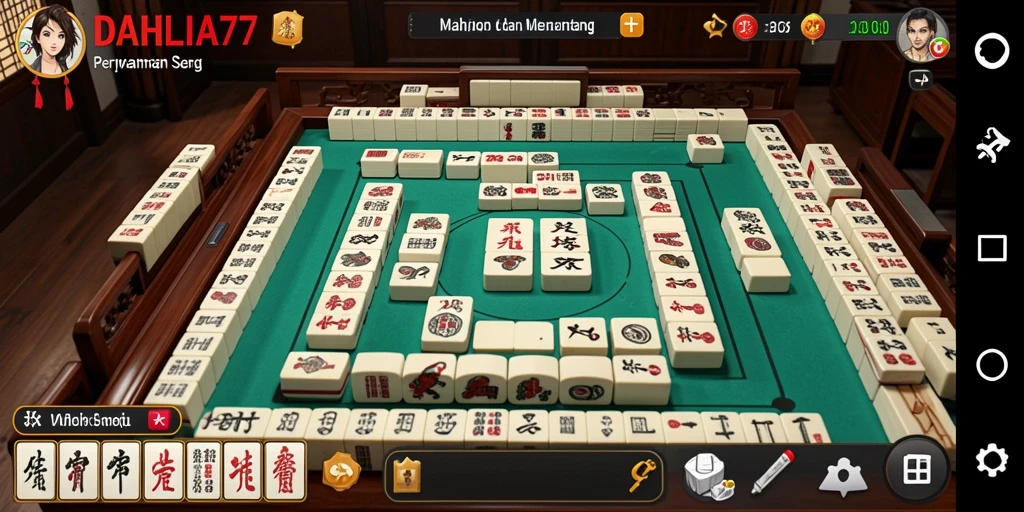 Tampilan gameplay seru dalam permainan Mahjong DAHLIA77.