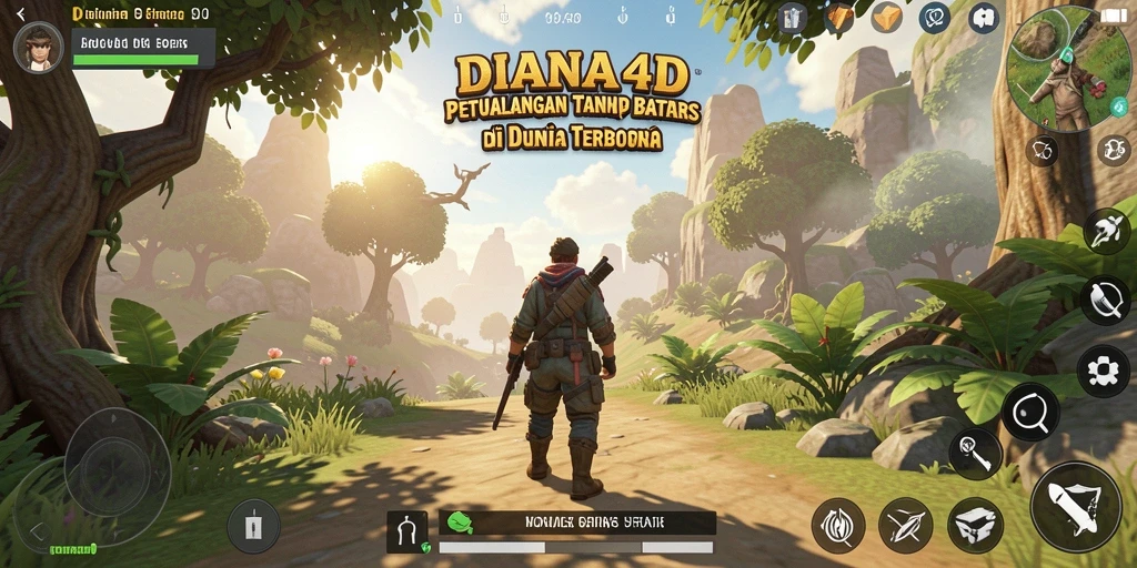 Screenshot gameplay dari DIANA4D menampilkan petualangan seru di dunia terbuka.