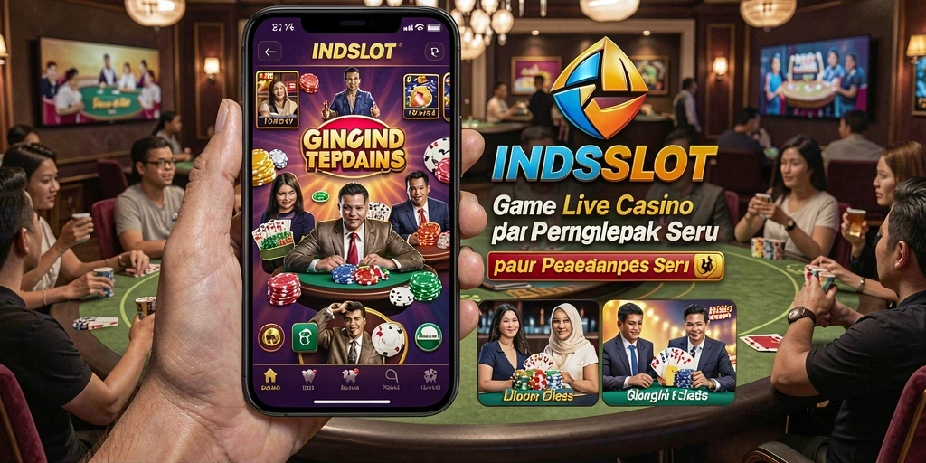 Tampilan seru permainan Live Casino INDSLOT dengan dealer langsung.