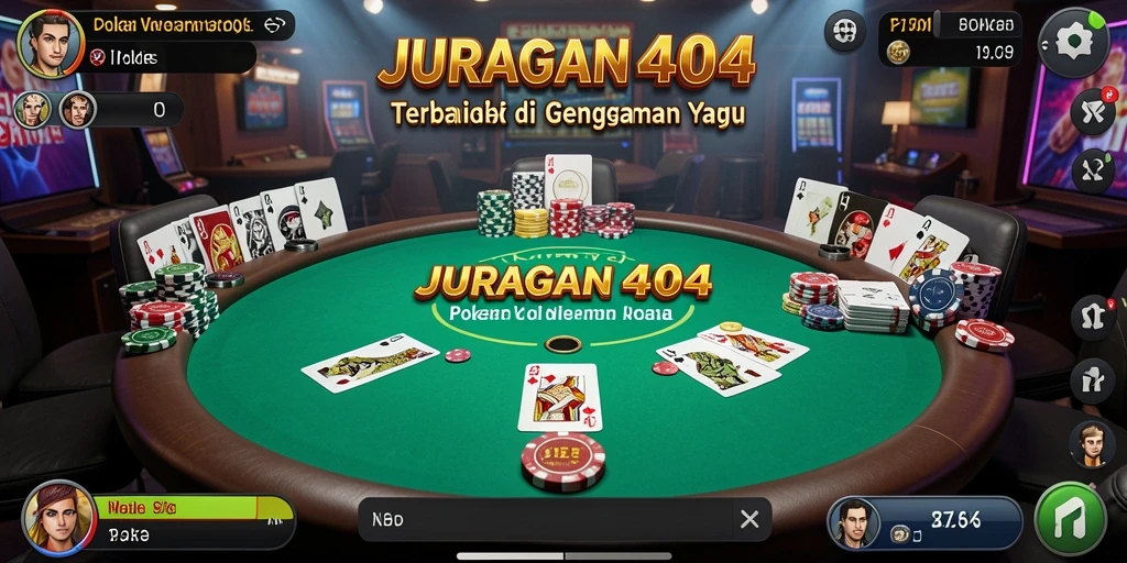 Tangkapan layar utama JURAGAN404 menampilkan intensitas permainan Poker.