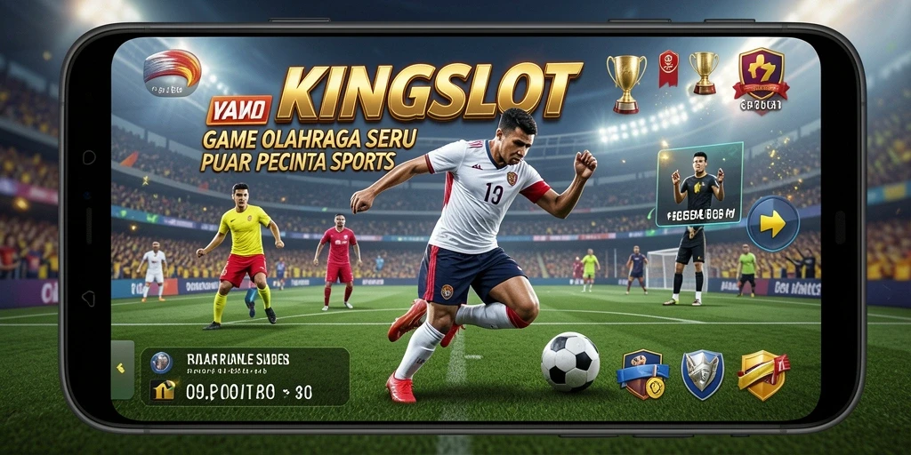 Tampilan gameplay KINGSLOT dengan berbagai cabang olahraga yang menarik.