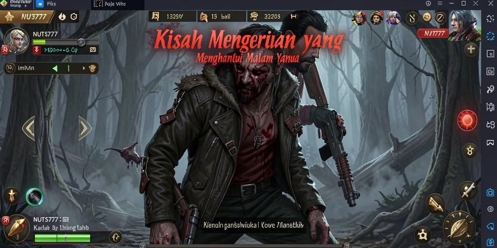 Tampilan gameplay menakutkan dari NUTS777 di dunia Horror.