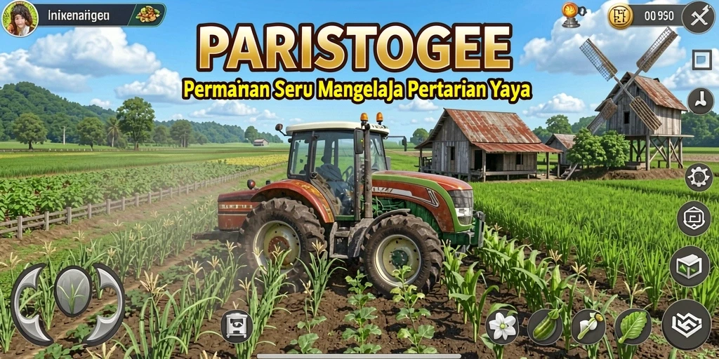 Tampilan gameplay menarik dengan aktivitas pertanian.