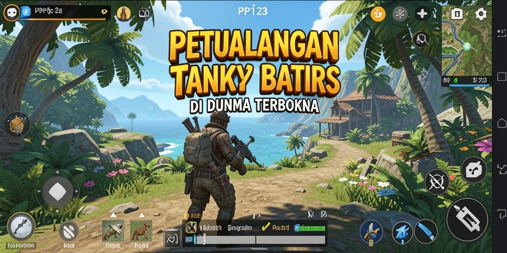 Tampilan gameplay PP123 yang menakjubkan di dunia terbuka.
