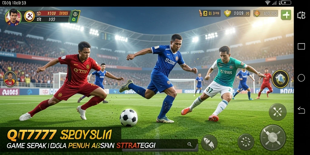 Tampilan gameplay realistis dari permainan sepak bola QT777.