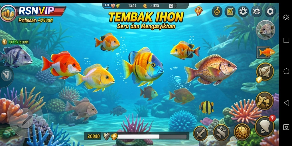Screenshot gameplay Tembak Ikan di RSNVIP yang seru dan menantang.