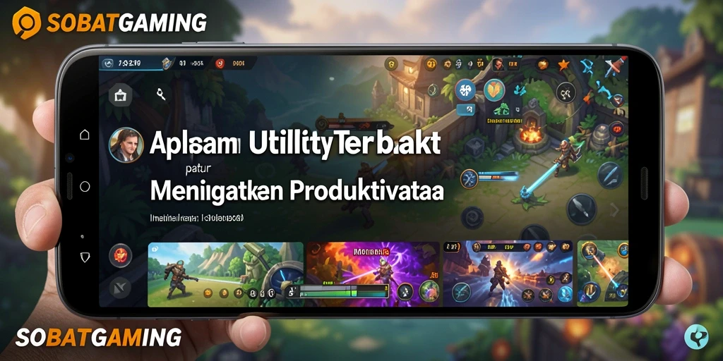 Tampilan antarmuka utama SOBATGAMING dengan fitur-fitur Utility.