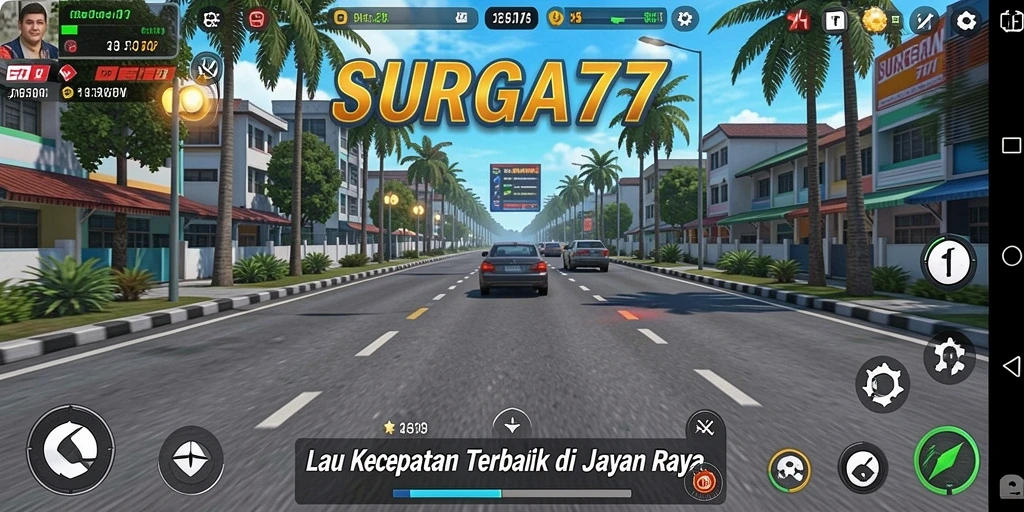 Tampilan gameplay balapan yang memukau di SURGA77.