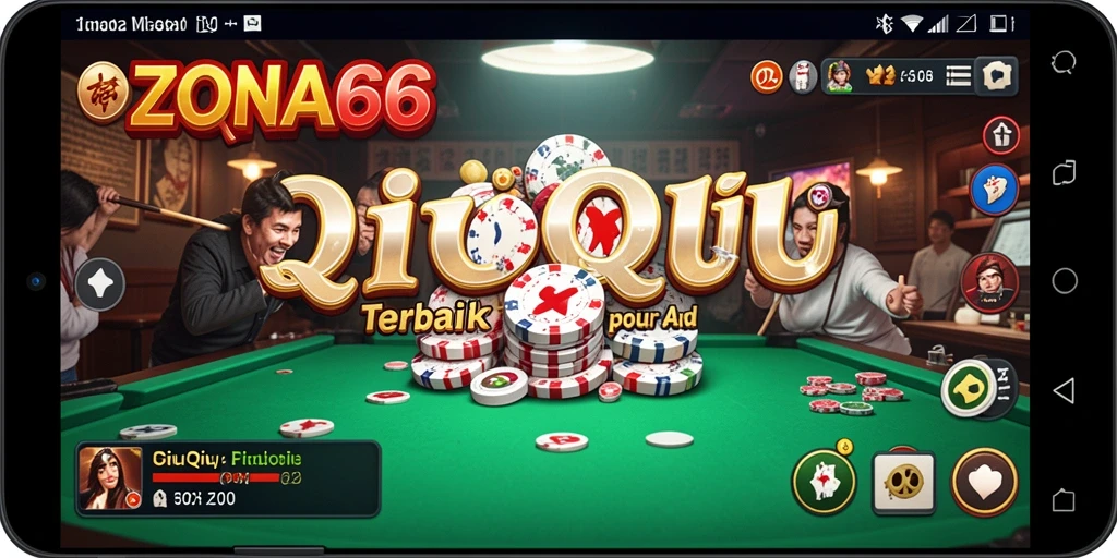 Tampilan menarik dari gameplay QiuQiu di ZONA66.